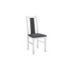 Set masa extensibila jork 160-200 cm, lemn masiv alb, cu 6 scaune tapitate stofa alb, S-38 b14 24B