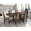 Set masa extensibila jork 160-200 cm, lemn masiv nuc, cu 6 scaune tapitate stofa maro, s-37 O2