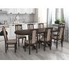 Set masa extensibila jork 160-200 cm, lemn masiv wenge, cu 8 scaune tapitate stofa maro, s-37 b7 W2