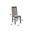 Set masa extensibila jork 160-200 cm, lemn masiv nuc, cu 6 scaune tapitate stofa maro, s-37 W2
