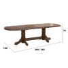 Set masa extensibila jork 200x250 cm, lemn masiv nuc, cu 10 scaune tapitate stofa maro, s-37 O15
