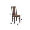 Set masa extensibila jork 250-300x100 cm, lemn masiv nuc, cu 12 scaune tapitate stofa maro, s-37 O15