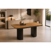Masa extensibila 160-200 cm Premium, stejar/negru, MDF