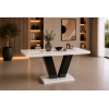 Masa extensibila V 160-200 cm, culoare alb/negru, MDF vopsit