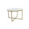 Masa cafea HT-140, 70x70x45 cm, alb, Sticla securizata