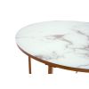 Masa cafea HT-140, 70x70x45 cm, alb, Sticla securizata