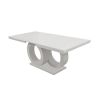 Masa extensibila 160/200x90 cm Aleks O, alb lucios, MDF vopsit