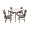 Set masa extensibila MB-13 (alba 1), cashmere, cu 4 scaune S-38 (b14) C20