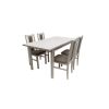 Set masa extensibila MB-13 (alba 1), cashmere, cu 4 scaune S-38 (b14) C20