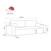Canapea extensibila Piano, gri deschis