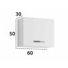 Corp hota pentru bucatarie Alfa, Alb, PAL, 60x50x30 cm