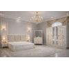 Dormitor Isabel, alb, pat 160x200 cm, dulap cu 6 usi, 2 noptiere, comoda