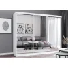 Dressing Milan, cu oglinda, 250x215x64 cm, alb