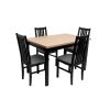 Set masa MB-13 (Alba 1s) negru/stejar artizan, cu 4 scaune S-38 (ontika1) C90