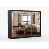Dressing Milan, cu oglinda, 250x215x64 cm, negru