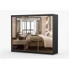 Dressing Milan, cu oglinda, 250x215x64 cm, negru