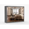 Dressing Milan, cu oglinda, 250x215x64 cm, gri