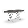 Set masa Rosto cu 6 scaune tapitate, 160x90cm, negru argintiu