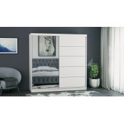 Dressing Ina, cu oglinda, 150x200x60 cm, Alb