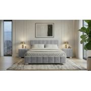 Pat Cozy, 160x200 cm, gri deschis, suport saltea din PAL