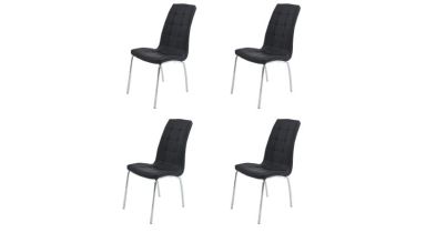 Set 4 scaune bucătărie s-02, culoare neagră