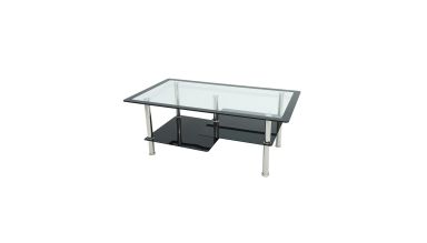 Masa cafea, mc-102, negru, sticla securizata, 110 x 60 x 45 cm