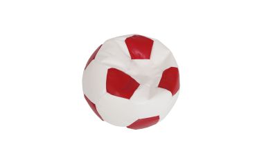Fotoliu tip minge extra ball (xl), bean bag, alb-rosu, imitatie piele, 87 cm