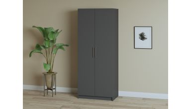 Dulap ECO, 2 usi si bara de haine, antracit, 80 cm