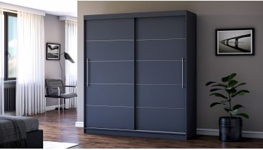 Dressing Radu fara oglinda, 180x200x61 cm, gri antracit
