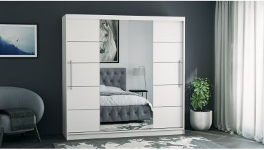 Dressing Sara, cu oglinda, 200x200x60 cm, Alb