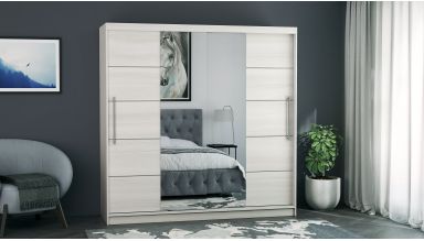 Dressing Sara, cu oglinda, 200x200x60 cm, Pin