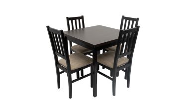 Set masa 80 cm, MB-13 max9 cu 4 scaune S-38 boss4 w2, wenge, lemn masiv de fag, stofa