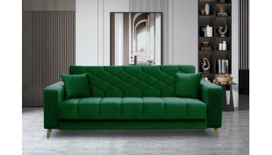 Canapea 3 locuri extensibila Melisa, verde