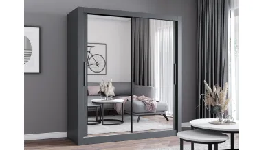 Dressing Milan, cu oglinda, 180x215x64 cm, gri