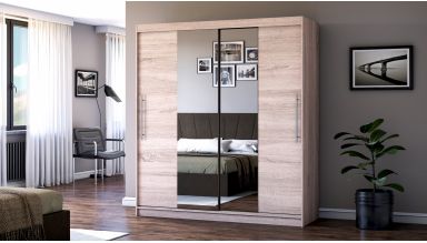 Dressing Radu cu oglinda, 180x200x61 cm, sonoma