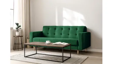 Canapea 3 locuri extensibila Lizbon, verde