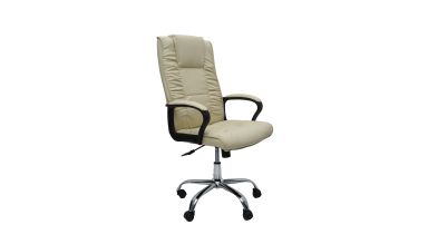 Scaun birou S-233, crem, piele ecologica