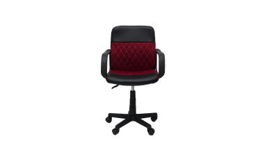 Scaun birou S-228, rosu/negru, piele ecologica/mesh textil