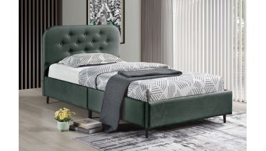 Pat 8874 single, 90x190 cm, tapitat, gri inchis