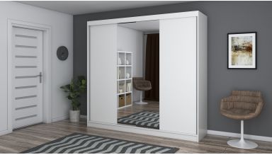 Dressing Iulian cu oglinda, 233x200x61 cm, alb