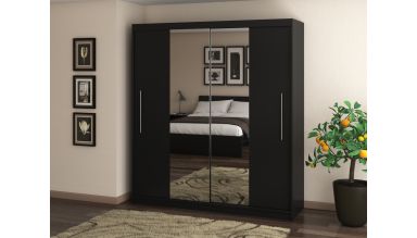 Dressing Radu cu oglinda, 204x218x58 cm, negru