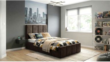 Pat Cozy, 90x200 cm, maro, suport saltea din PAL