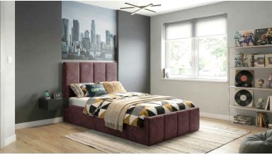 Pat Cozy, 90x200 cm, mov, suport saltea din PAL