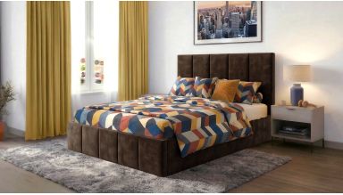Pat Cozy, 120x200 cm, maro, suport saltea din PAL