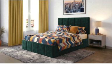 Pat Cozy, 120x200 cm, verde, suport saltea din PAL