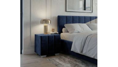 Noptiera tapitata Cozy 1d, 45x45x45 cm, albastru