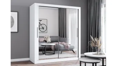 Dressing Milan, cu oglinda, 180x215x64 cm, alb