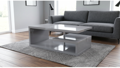 Masa cafea HT-016, 100x60x42 cm, gri lucios
