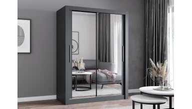 Dressing Milan, cu oglinda, 150 cm, gri