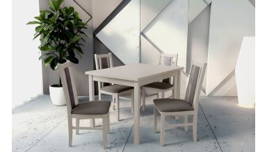 Set masa extensibila MB-13 (alba 1), cashmere, cu 4 scaune S-38 (b14) C20